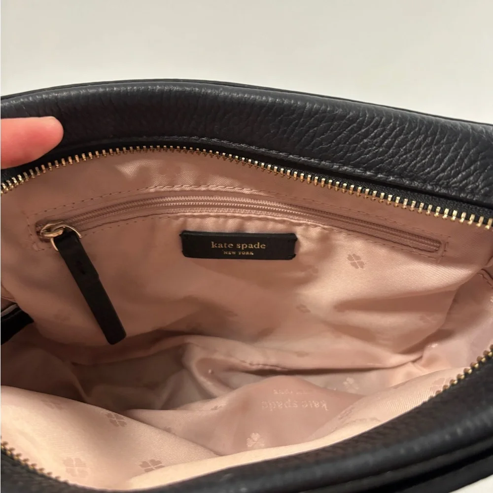 Kate Spade New York Hayes‎ Street Black Tassel Crossbody Bag Leather Minimalist